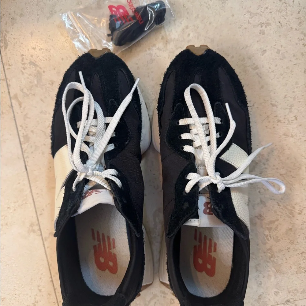 New Balance Black and White Low-Profile Running Sneakers - Picture 1 of 5
